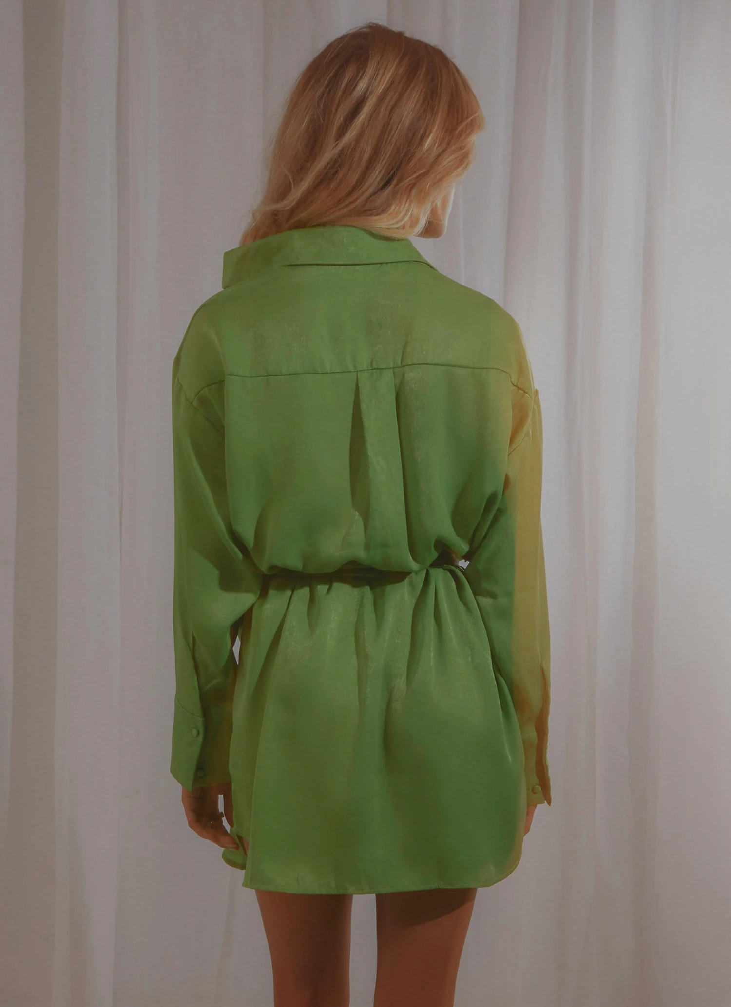 Peppermayo Exclusive Faye Mini Shirt Dress - Lime Green New & Most Loved 5 Peppermayo Exclusive Faye Mini Shirt Dress - Lime Green New & Most Loved