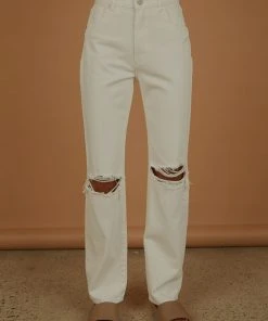 Abrand New & Most Loved A 94 High Straight Jean - White Fade Rip