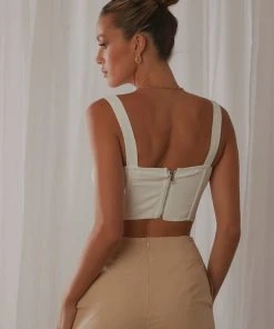 Peppermayo New Tops All My Heart Bustier Top - White