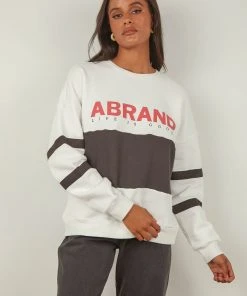 Abrand A Oversized Panelled Sweater - White Black New & Most Loved 7 Abrand A Oversized Panelled Sweater - White Black New & Most Loved
