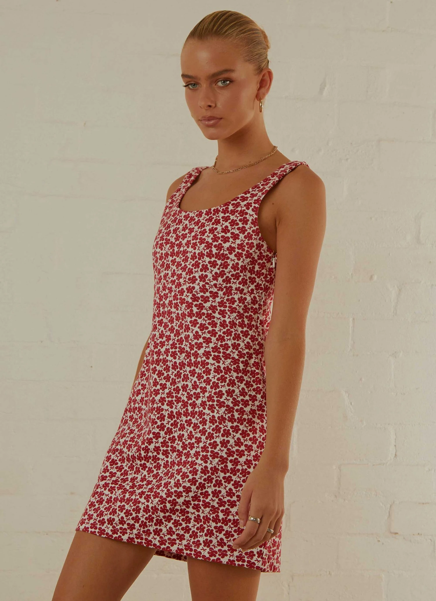 Afends Madeline Hemp Printed Mini Dress - Red New & Most Loved 4 Afends Madeline Hemp Printed Mini Dress - Red New & Most Loved