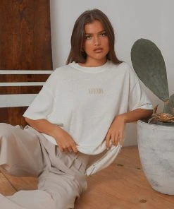 Afends Courtney Love Hemp Oversized Tee - Off White