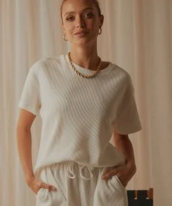 Peppermayo Exclusive Girls Weekend Waffle Tee - White 9 Peppermayo Exclusive Girls Weekend Waffle Tee - White