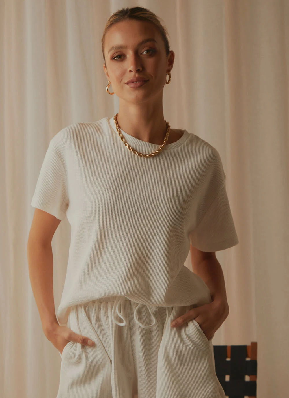 Peppermayo Exclusive Girls Weekend Waffle Tee - White 5 Peppermayo Exclusive Girls Weekend Waffle Tee - White