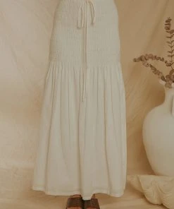 Peppermayo Exclusive Lost Palms Maxi Skirt - White