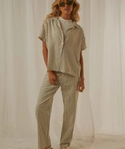 Afends Mood Hemp Stripe Short Sleeve Shirt - Cream New & Most Loved 7 Afends Mood Hemp Stripe Short Sleeve Shirt - Cream New & Most Loved