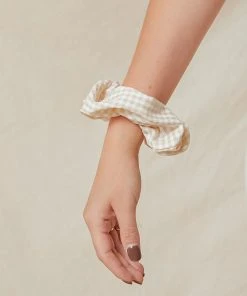 Peppermayo Exclusive Paris Avenue Scrunchie - Beige Gingham