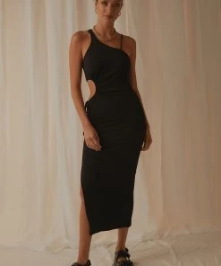 Peppermayo Below The Stars Midi Dress - Black New Dresses