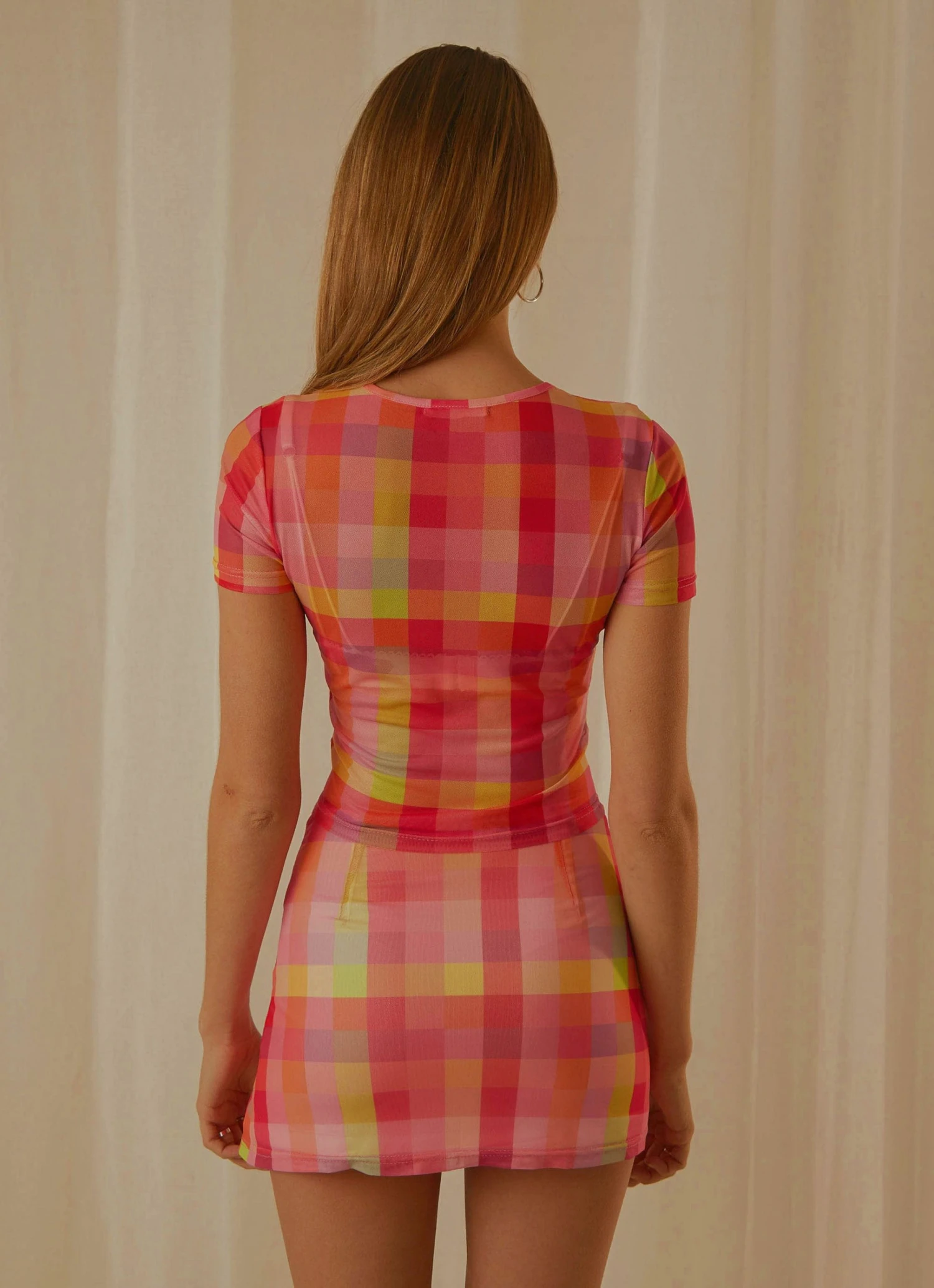 Peppermayo Exclusive New & Most Loved It Girl Mesh Crop Top - Summer Check 5 Peppermayo Exclusive New & Most Loved It Girl Mesh Crop Top - Summer Check