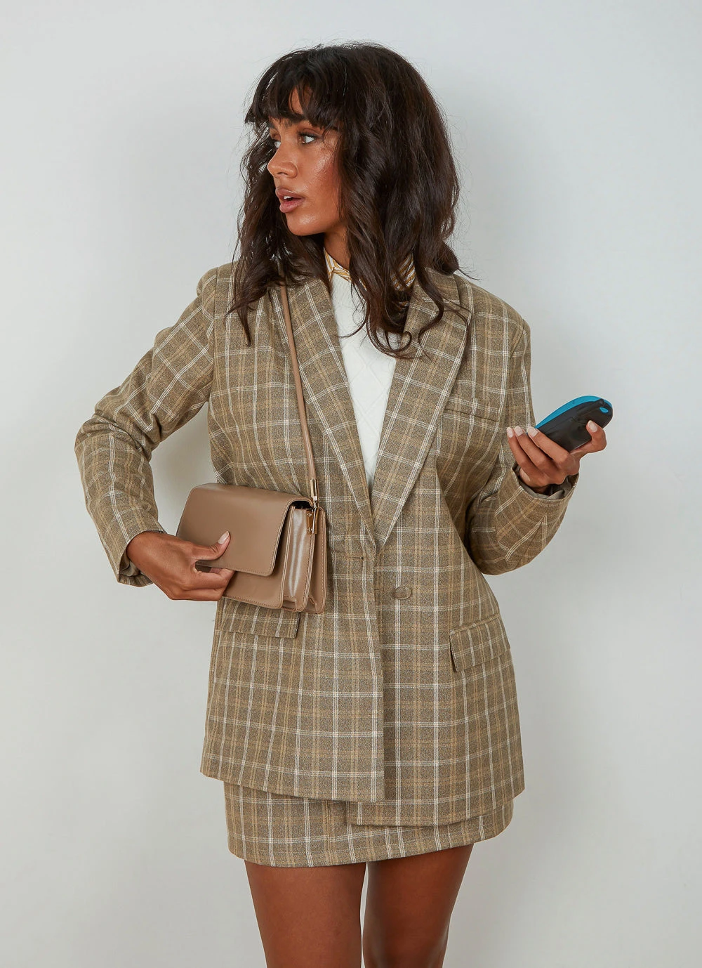 4th & Reckless Chance Blazer - Beige Check 1 4th & Reckless Chance Blazer - Beige Check