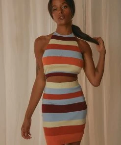 Peppermayo Tropicola Knit Skirt - Stripe New & Most Loved