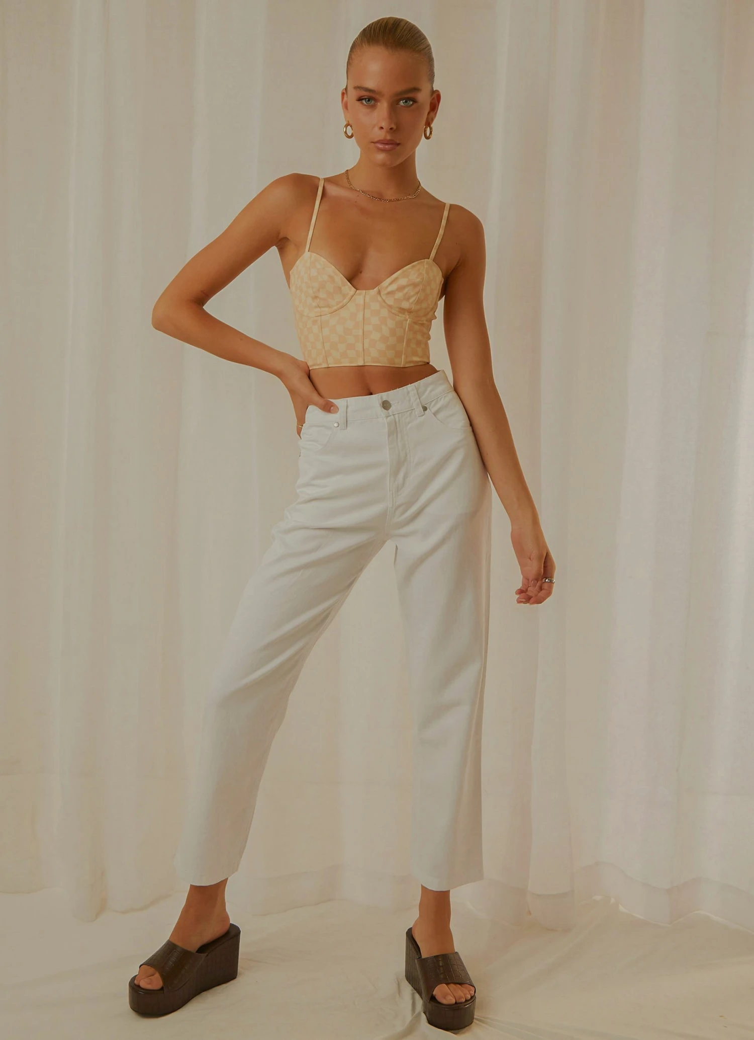 Afends Shelby Hemp Twill High Waist Pant - White 1 Afends Shelby Hemp Twill High Waist Pant - White