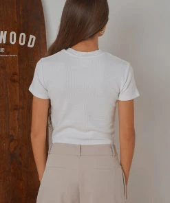 Afends New & Most Loved Erin Waffle Fitted Tee - White 9 Afends New & Most Loved Erin Waffle Fitted Tee - White