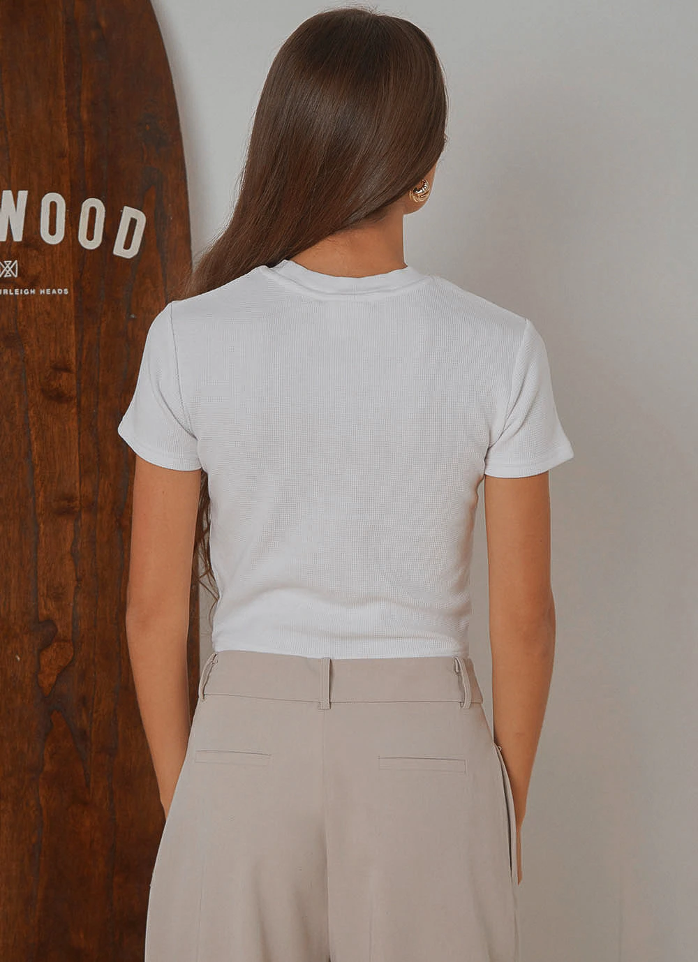 Afends New & Most Loved Erin Waffle Fitted Tee - White 5 Afends New & Most Loved Erin Waffle Fitted Tee - White