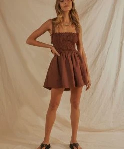 Peppermayo Exclusive European Towns Linen Mini Dress - Choc Brown New & Most Loved 8 Peppermayo Exclusive European Towns Linen Mini Dress - Choc Brown New & Most Loved