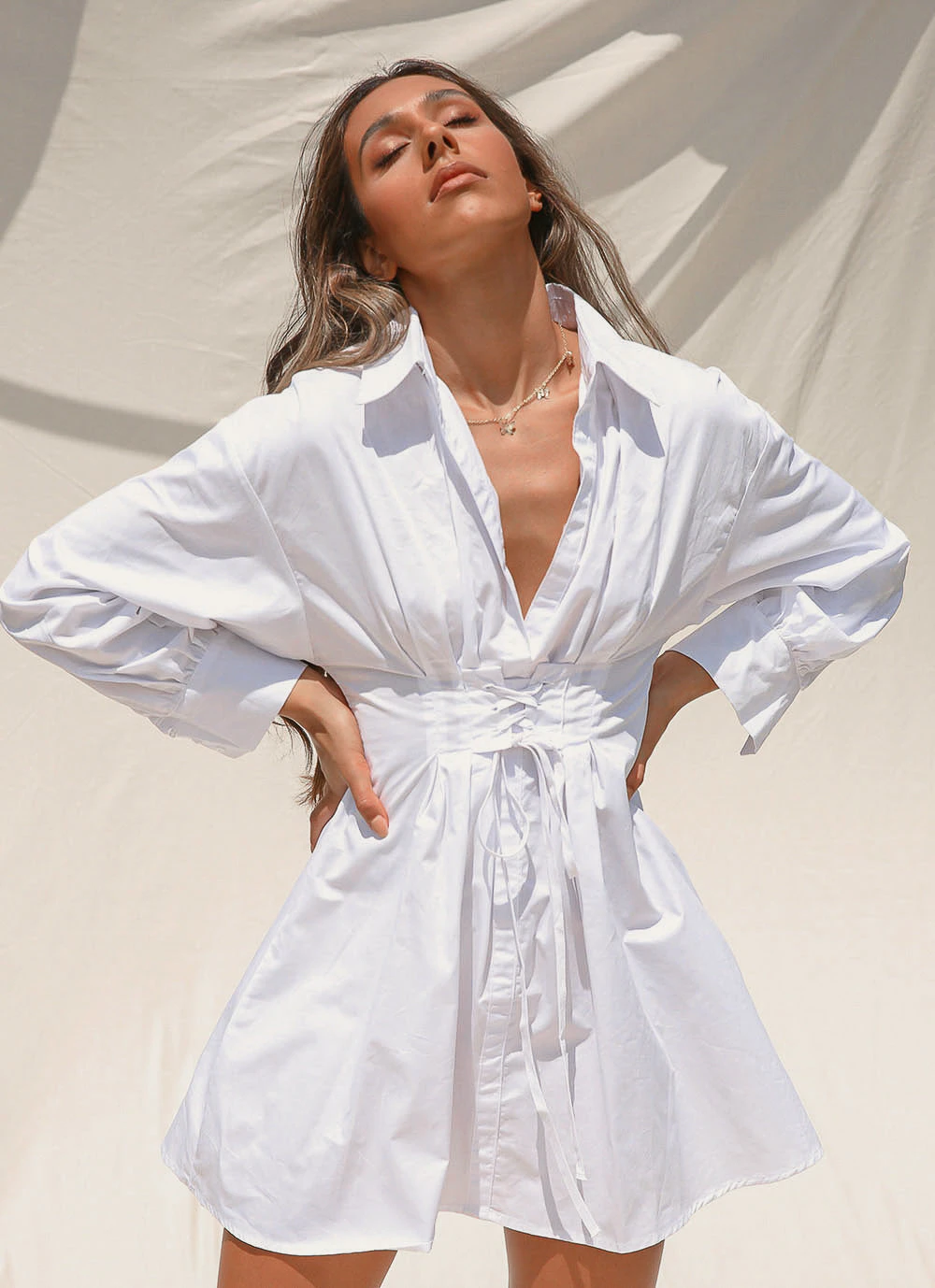 Peppermayo On Duty Dress - White 1 Peppermayo On Duty Dress - White