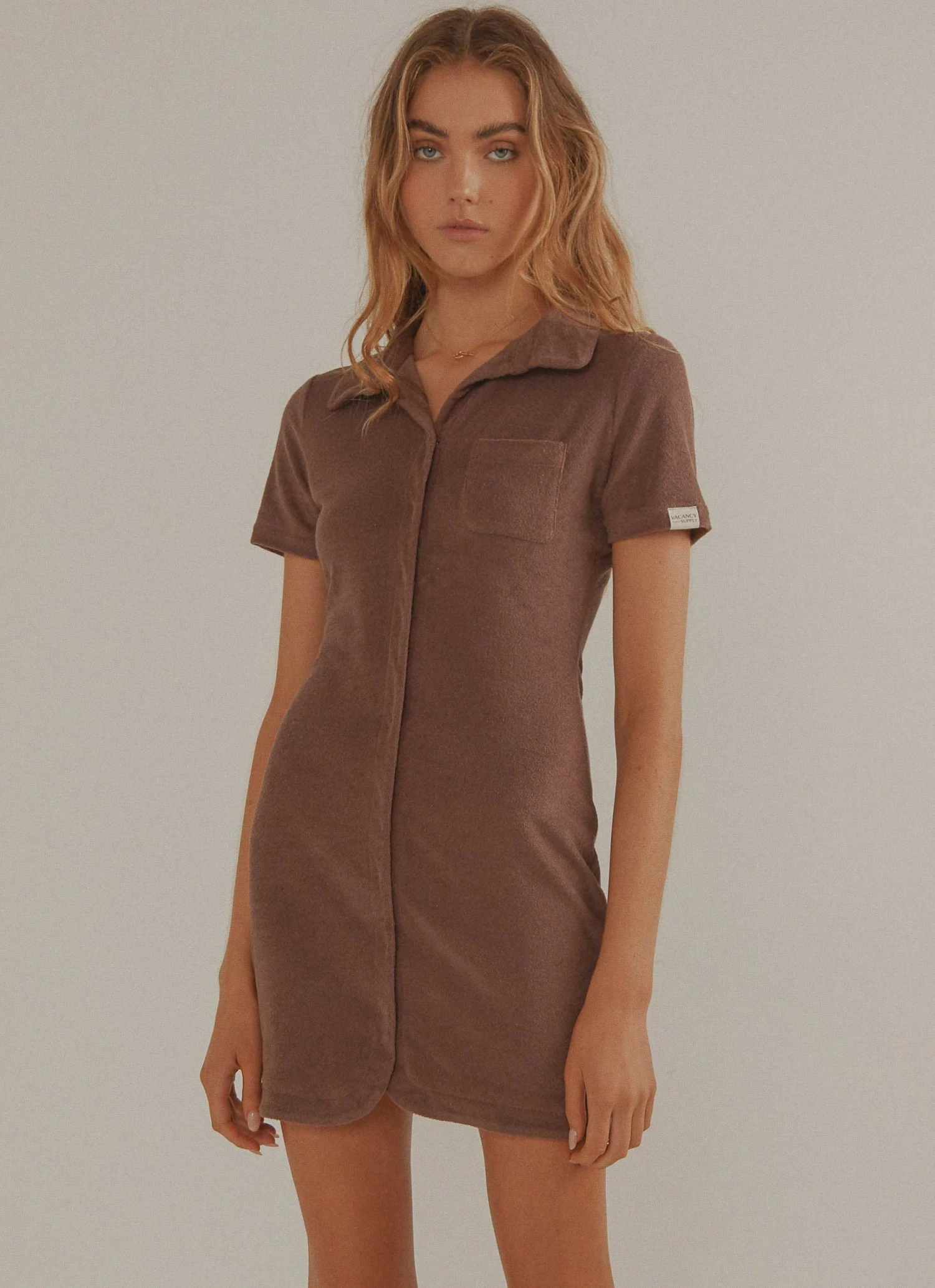 Vacancy Supply New & Most Loved Daylight Terry Mini Dress - Choc Brown 3 Vacancy Supply New & Most Loved Daylight Terry Mini Dress - Choc Brown