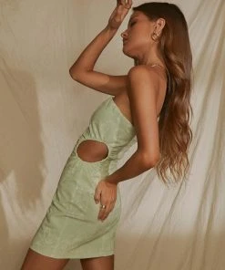 Peppermayo Exclusive Miya Linen Mini Dress - Sage New & Most Loved