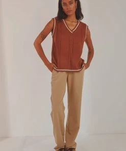 Peppermayo Centre Court Knit Vest - Choc Brown New & Most Loved 7 Peppermayo Centre Court Knit Vest - Choc Brown New & Most Loved