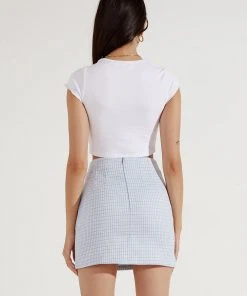 Peppermayo Neverfail Crop Tee - White/Blue