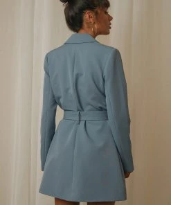 4th & Reckless New & Most Loved Felix Blazer Dress - Dusty Blue 9 4th & Reckless New & Most Loved Felix Blazer Dress - Dusty Blue