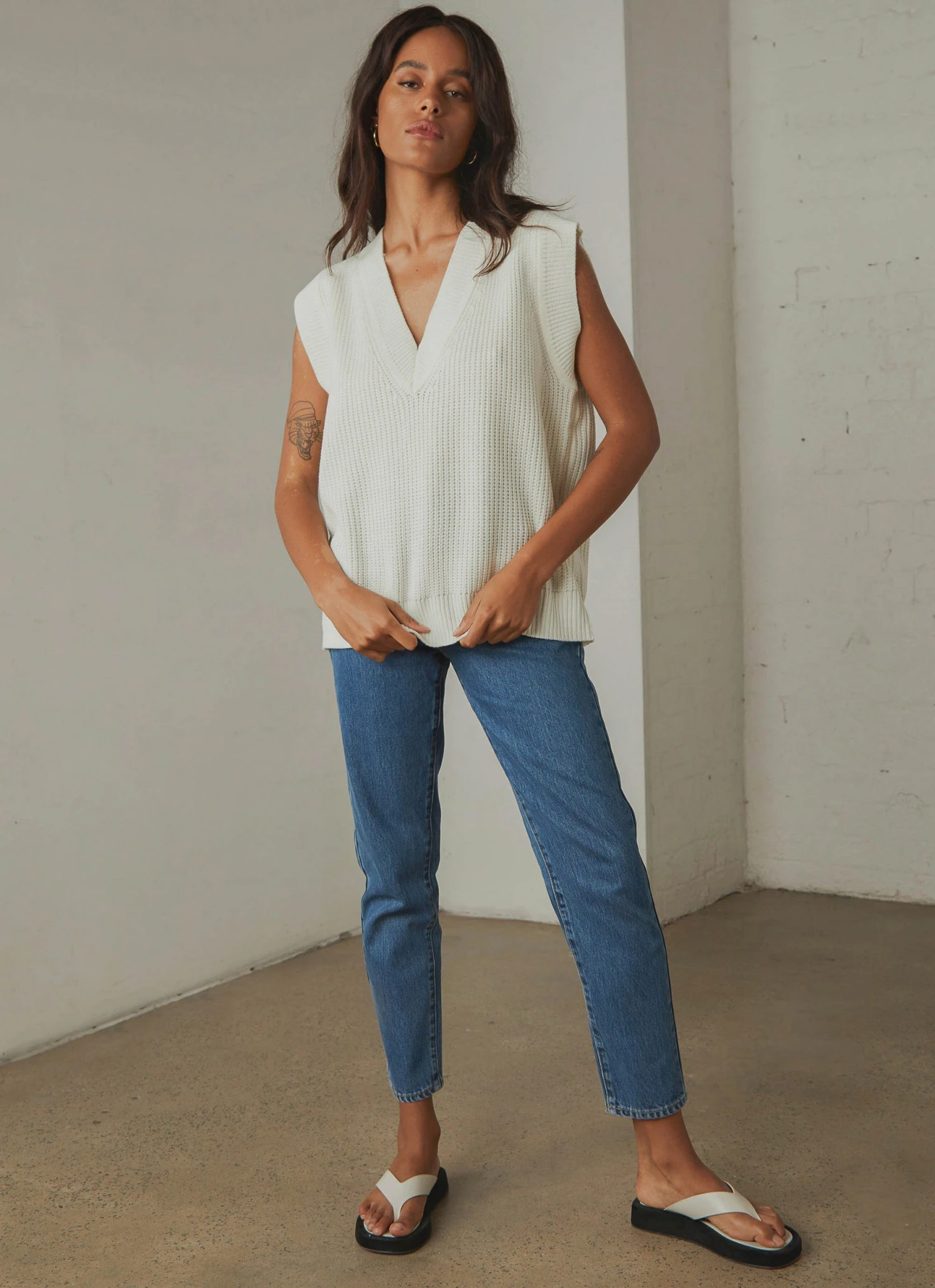 Peppermayo Everything About You Knit Vest - White 3 Peppermayo Everything About You Knit Vest - White