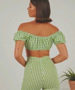 Peppermayo Exclusive Les Deux Crop Top - Green Gingham New & Most Loved 11 Peppermayo Exclusive Les Deux Crop Top - Green Gingham New & Most Loved