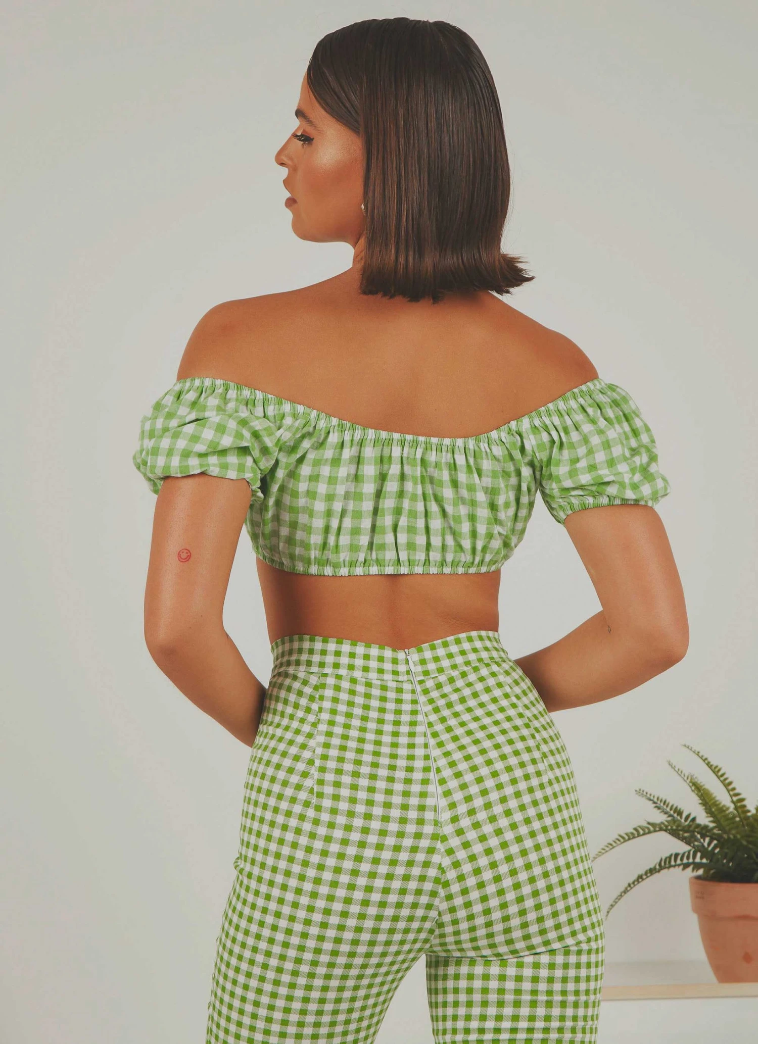 Peppermayo Exclusive Les Deux Crop Top - Green Gingham New & Most Loved 6 Peppermayo Exclusive Les Deux Crop Top - Green Gingham New & Most Loved