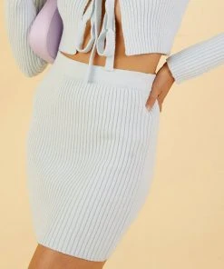 Peppermayo Wild Heart Knit Skirt - Baby Blue