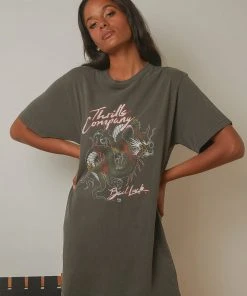 Thrills Bad Luck Merch Tee Dress - Merch Black