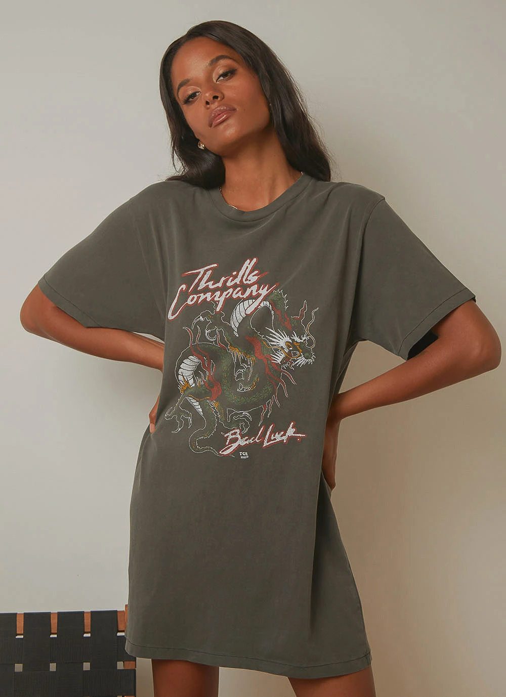 Thrills Bad Luck Merch Tee Dress - Merch Black 1 Thrills Bad Luck Merch Tee Dress - Merch Black