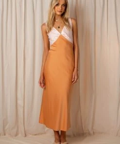 Peppermayo Exclusive Loren Maxi Dress - Orange Splice