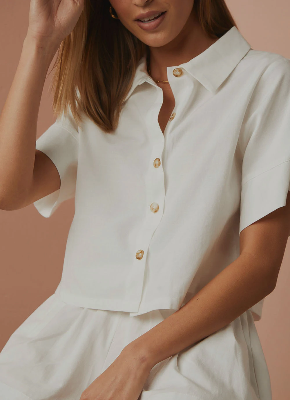 Peppermayo Exclusive Slumber Linen Crop Shirt - White New & Most Loved 1 Peppermayo Exclusive Slumber Linen Crop Shirt - White New & Most Loved