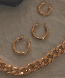 Peppermayo New Accessories Long Lunch Gold Hoop Earring - Gold