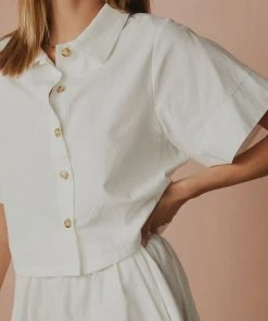 Peppermayo Exclusive Slumber Linen Crop Shirt - White New & Most Loved 7 Peppermayo Exclusive Slumber Linen Crop Shirt - White New & Most Loved