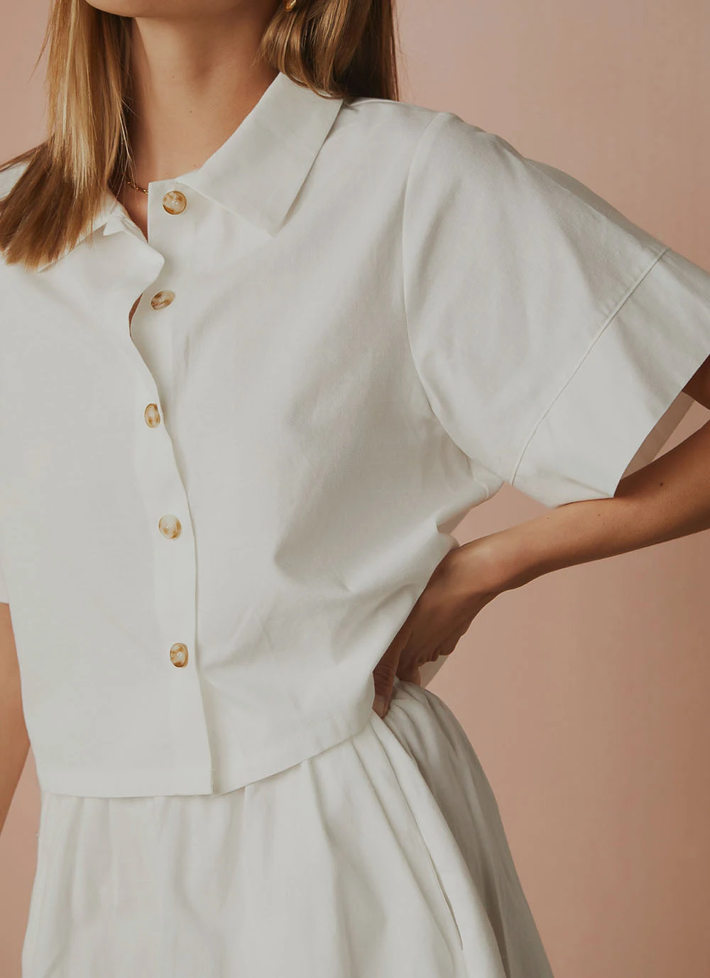 Peppermayo Exclusive Slumber Linen Crop Shirt - White New & Most Loved 3 Peppermayo Exclusive Slumber Linen Crop Shirt - White New & Most Loved