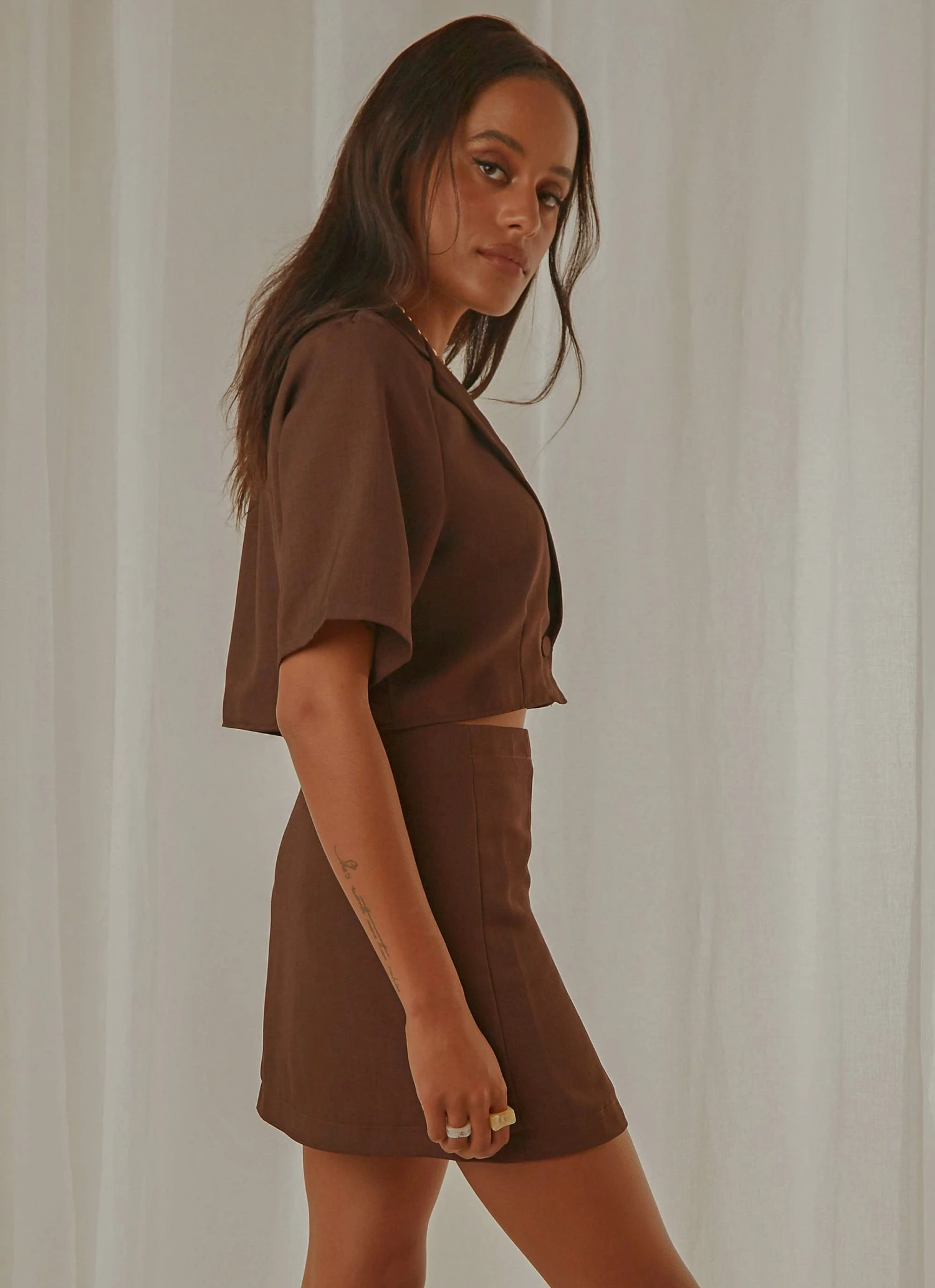 Peppermayo Exclusive New York City Cropped Blazer - Choc Brown 4 Peppermayo Exclusive New York City Cropped Blazer - Choc Brown