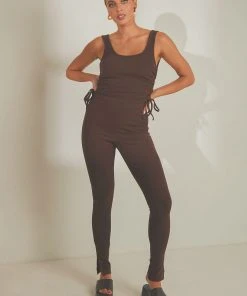 4th & Reckless Annoushka Leggings - Chocolate Rib Jersey New & Most Loved