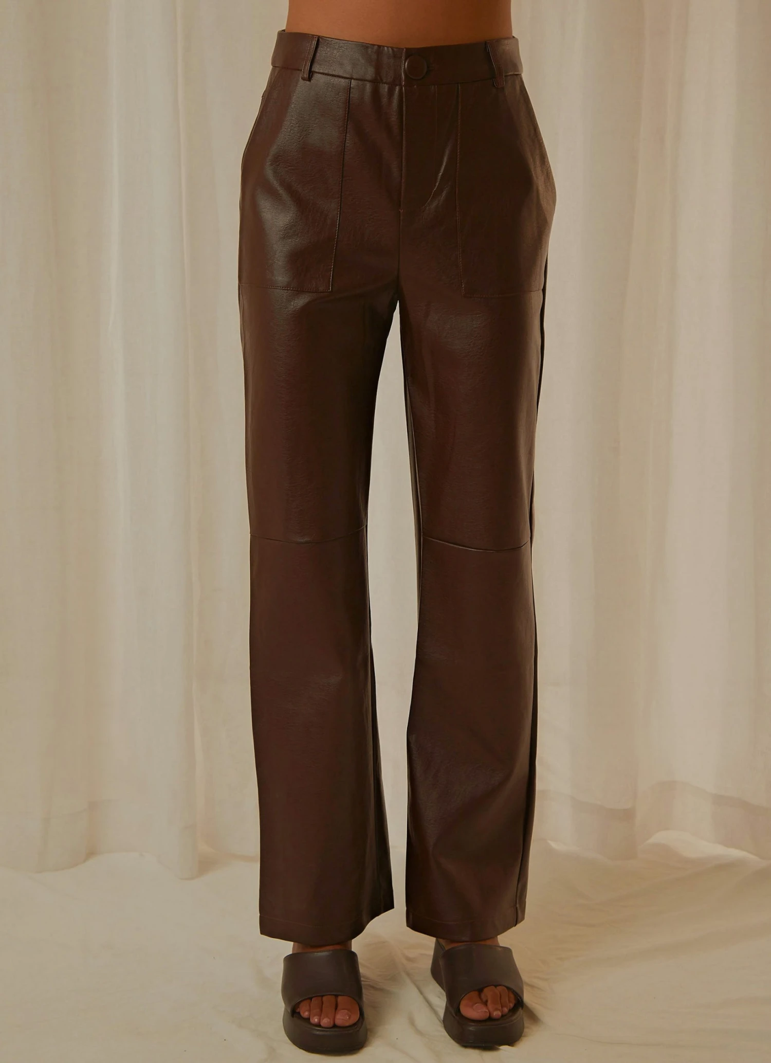 4th & Reckless Wilcox Trouser - Truffle PU 3 4th & Reckless Wilcox Trouser - Truffle PU