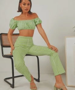 Peppermayo Exclusive Les Deux Crop Top - Green Gingham New & Most Loved 8 Peppermayo Exclusive Les Deux Crop Top - Green Gingham New & Most Loved