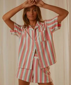 Peppermayo Exclusive Island Vibes Terry Shirt - Vintage Stripe New & Most Loved