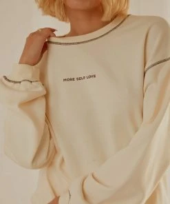 Peppermayo Exclusive New & Most Loved With Love Crewneck - Creme