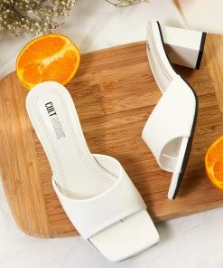 Cult Avenue Dixie Mule Heel - White New & Most Loved