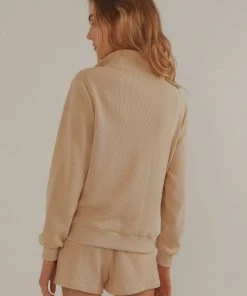 Vacancy Supply New & Most Loved Drift Collared Waffle Jumper - Beige