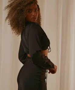 Peppermayo New & Most Loved Special Effects Crop Top - Black