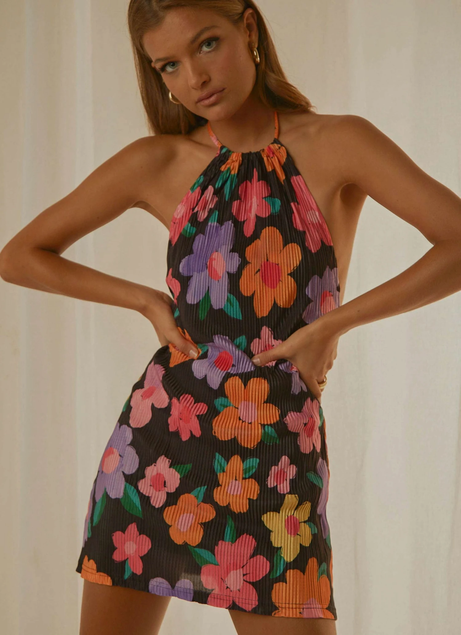 Peppermayo Exclusive New & Most Loved Love From Europe Halter Dress - Noir Bloom 1 Peppermayo Exclusive New & Most Loved Love From Europe Halter Dress - Noir Bloom