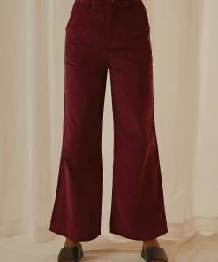 Afends New & Most Loved Maisie Hemp Corduroy Flared Pant - Wine 11 Afends New & Most Loved Maisie Hemp Corduroy Flared Pant - Wine