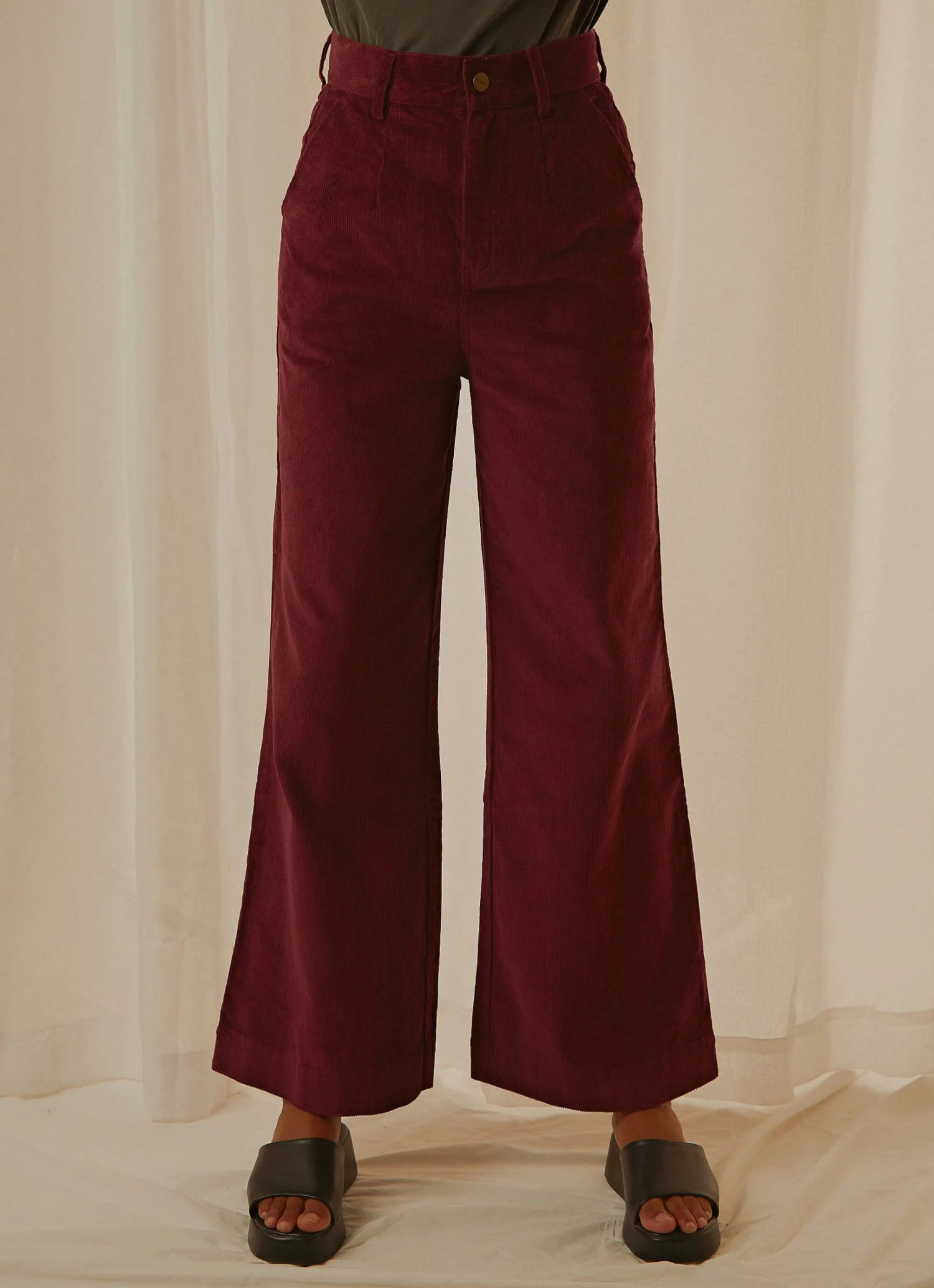Afends New & Most Loved Maisie Hemp Corduroy Flared Pant - Wine 5 Afends New & Most Loved Maisie Hemp Corduroy Flared Pant - Wine