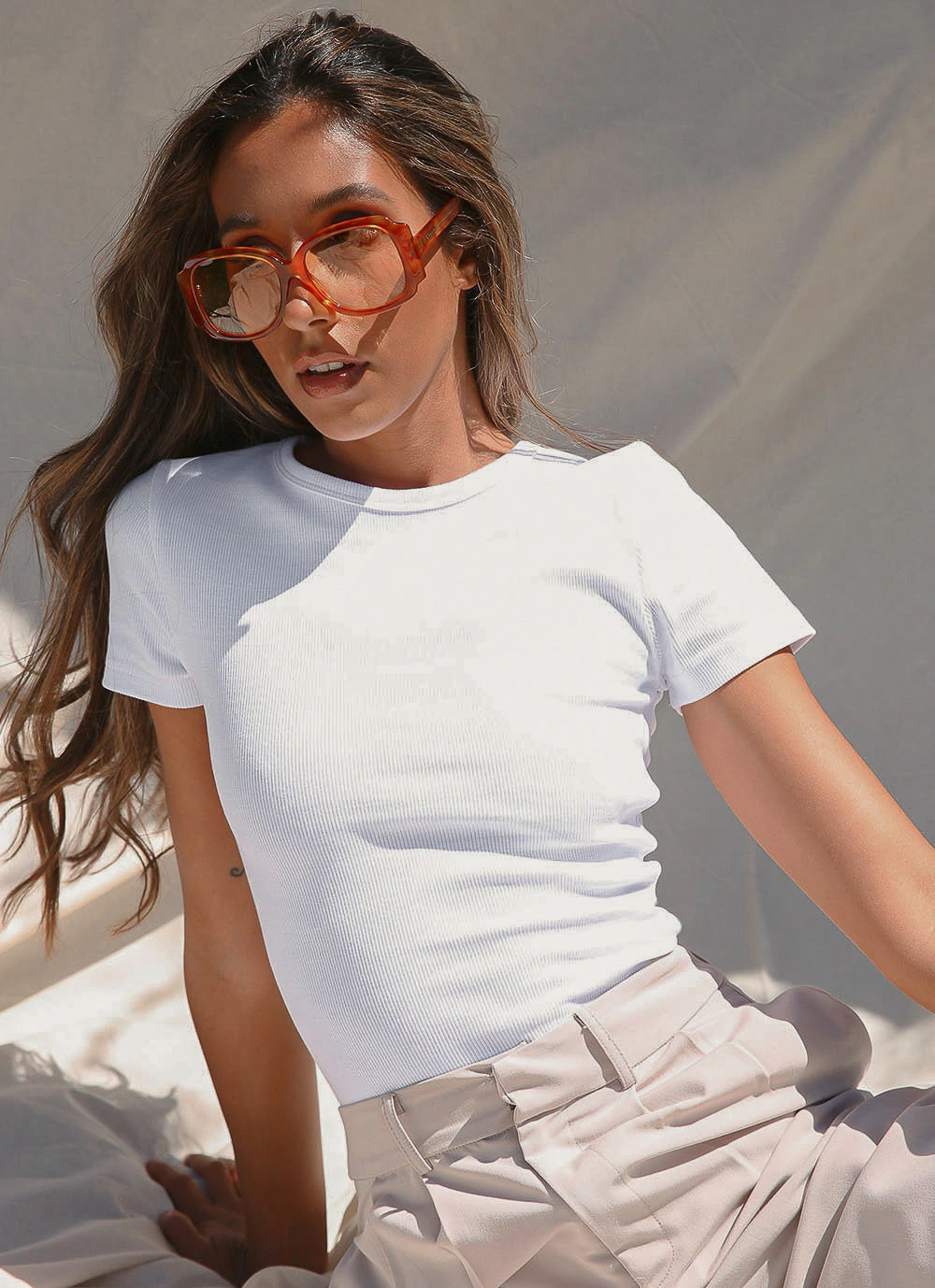 Peppermayo Exclusive Estate Staple Rib Tee - White New & Most Loved 1 Peppermayo Exclusive Estate Staple Rib Tee - White New & Most Loved