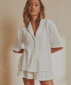 National Breast Cancer Foundation X Peppermayo Escape Knit Shirt - White